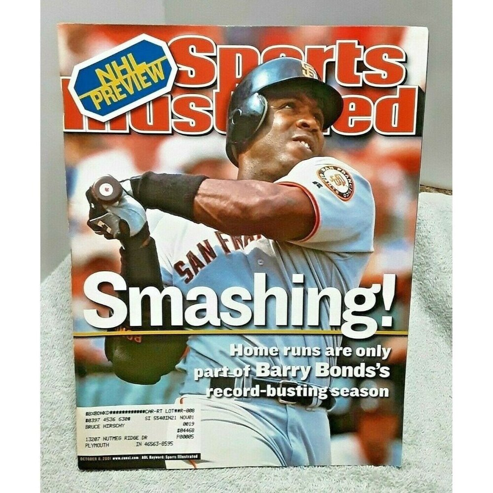 Sports Illustrated Barry Bonds San Francisco Giants October 8 2001 Magazine
